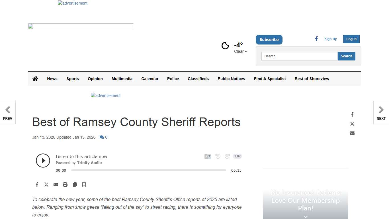 Best of Ramsey County Sheriff Reports | Police Reports | presspubs.com